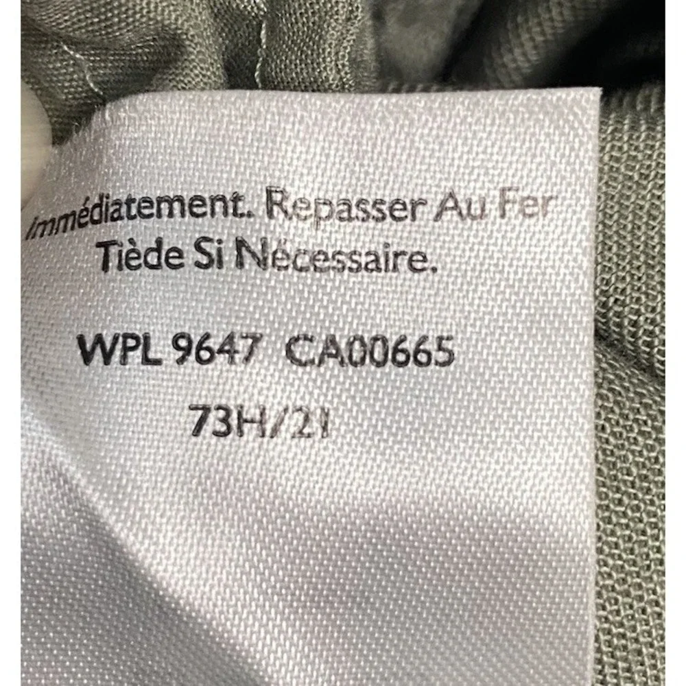 Eddie Bauer Womens 100% Cotton Dress‎ Sage Green/Button Front/Short Sleeve L NWT